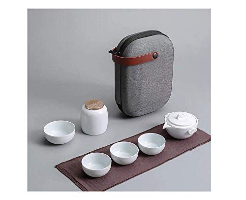 CUNTO Exquisites Reise-Teeset, tragbar, Retro-Porzellan-Kung-Fu-Teeset im chinesischen/japanischen Stil mit Reisetasche für den Haushalt von CUNTO