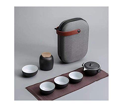 CUNTO Exquisites Reise-Teeset, tragbar, Retro-Porzellan-Kung-Fu-Teeset im chinesischen/japanischen Stil mit Reisetasche für den Haushalt von CUNTO