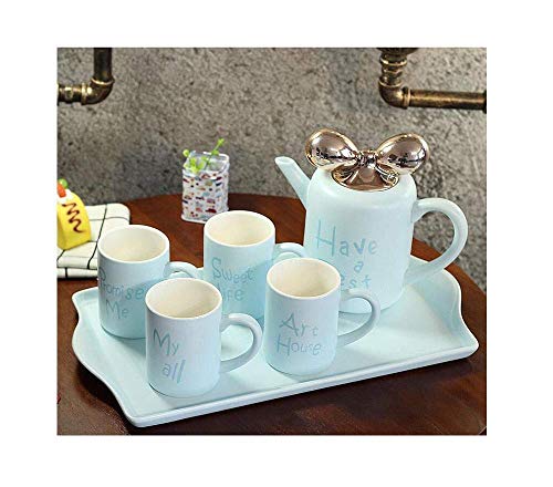 CUNTO Exquisites kreatives Keramik-Tassen-Set, einfaches Tee-Set, europäische Kaffeetasse, Wohnzimmer, Zuhause, Mehrfarbig, optional für den Haushalt von CUNTO