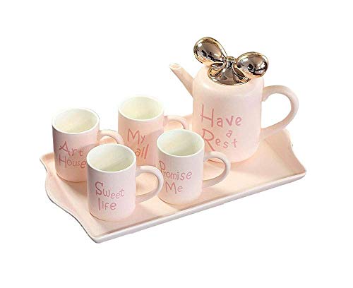 CUNTO Exquisites kreatives Keramik-Tassen-Set, einfaches Tee-Set, europäische Kaffeetasse, Wohnzimmer, Zuhause, Mehrfarbig, optional für den Haushalt von CUNTO