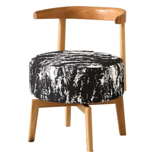 CUNTO Lesestuhl, bequem, Akzentstuhl für Schlafzimmer, gepolsterter Sessel mit Holzbeinen, 360 ° drehbarer Schminkstuhl für Wohnzimmer, Schlafzimmer, Heimbüro, Café (Farbe: /Schwarz, Größe: /Natural) von CUNTO