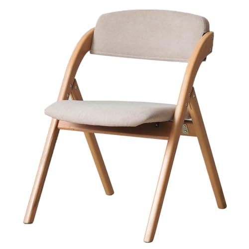 CUNTO Massivholz-Klappstuhl für den Heimgebrauch, mit Rückenlehne, klappbarer Esszimmerstuhl, geeignet für Büro, Restaurant, Besprechung, Empfang (Farbe: Khaki) von CUNTO