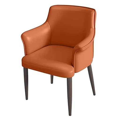 CUNTO Moderne Esszimmerstühle 1er-Set, PU-Leder gepolsterter luxuriöser Seitensessel, eleganter Make-up-Stuhl für Schlafzimmer/Schönheitszimmer (Farbe: Orange) von CUNTO