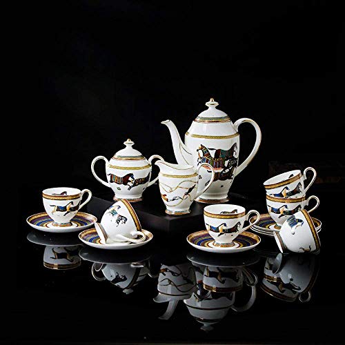 CUNTO Porzellan-Teeservice, Nachmittagstee-Sets mit Nachmittagstee, Teekannen-Set, Tee-Set, Kaffee-Set, Teetasse, Keramik-Tassen-Set von CUNTO