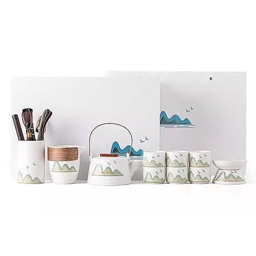 CUNTO Tee-Set, Tee-Set, Teetassen-Set, einfaches Keramik-Tee-Set, Teekanne, Teetasse, Geschenkbox-Set von CUNTO