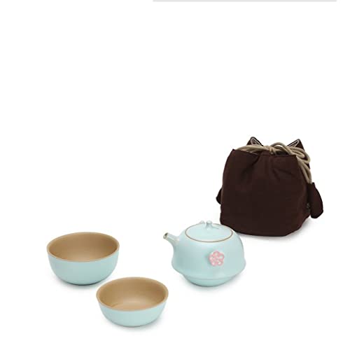 CUNTO Tragbares Keramik-Teeservice aus Keramik, für den Außenbereich, Zuhause, Reisen, Geschenk, Teeservice für Zuhause, Teetrink-Set (D-einheitliche Größe) von CUNTO