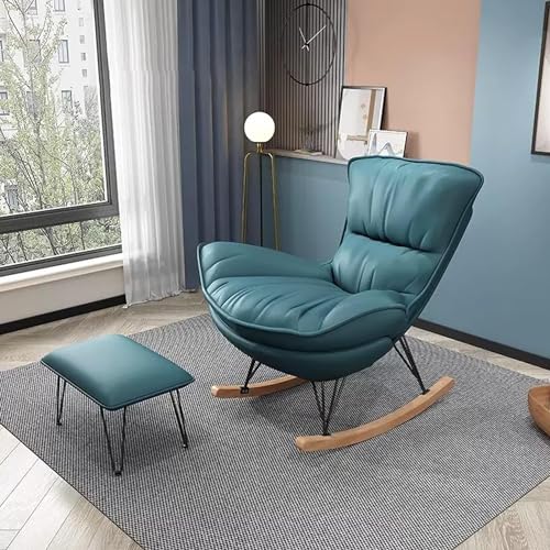 Freizeit-Schaukelstuhl- und Fußhocker-Set, Schaukelstuhl für das Schlafzimmer im Innenbereich, moderner Lounge-Sessel, bequemer Terrassen-Schaukelstuhl, Zero-Gravity-Sofastuhl, ergonomische Stühle mit von CUNTO