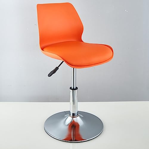 Thekenhöhenhocker, Barhocker für die Küchentheke, mit Stahl-Bistro-Pub-Stühlen mit Rückenlehne, um 360 Grad drehbare Sitzfläche, moderner Pub-Küchen-Thekensitz (Farbe: Orange, Größe: 39,5 x 40–45 cm) von CUNTO