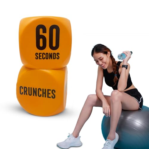 CUQOO Premium Übungswürfel für Fitness - Spaß & Efficient Fitness Helfer | Ganzkörpertraining & Workout | Reduzieren Sie Fett & Muskelaufbau (Orange) von CUQOO