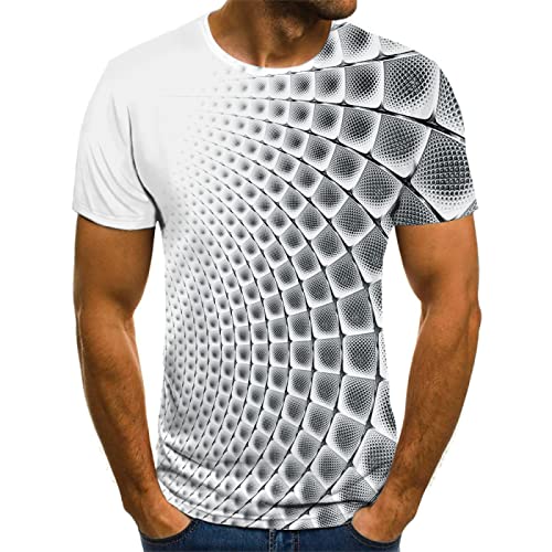 CUSMA Graues Raum-Zeit-Tunnel-T-Shirt lässiger 3D-Druck für Jungen und Mädchen mit kurzen Sommerärmeln von CUSMA