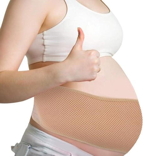 CUSMA Schwangerschaftsgürtel – Verstellbarer Schwangerschaftsstützgürtel Zur Schmerzlinderung in Hüfte, Becken, Lendenwirbelsäule Und Im Unteren Rücken – Rückenstützschutz,Beige,XL von CUSMA