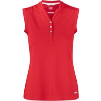 CUTTER & BUCK Advantage ärmelloses Poloshirt mit Stehkragen Damen 35 - red M von CUTTER & BUCK