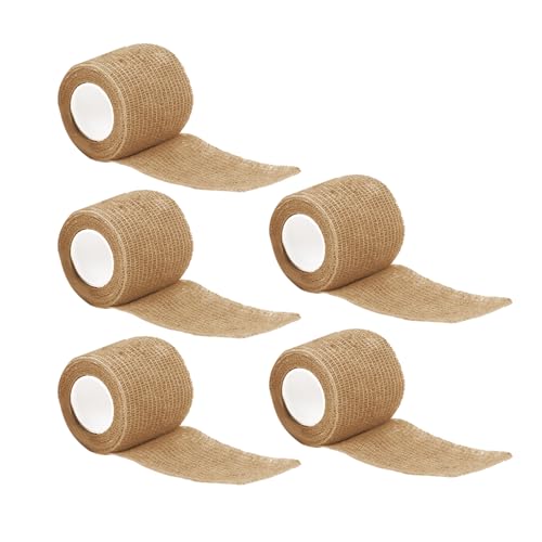 5 Stück Selbsthaftende Klebebandage, elastische kohäsive Bandage, Vlies-Bandage, Erste-Hilfe-Tape für Sport, Handgelenk, Knöchel, Fitness, 5 Stück, elastische selbsthaftende Bandage, selbstklebende von CVZQTE