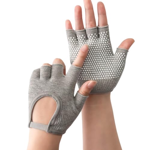 CVZQTE 1 Paar Gewichtstraining-Handschuhe, Handflächenschutz, Silikon, rutschfest, Fünf-Finger-Workout-Handschuhe für Radfahren, Fitness, Gymnastik von CVZQTE