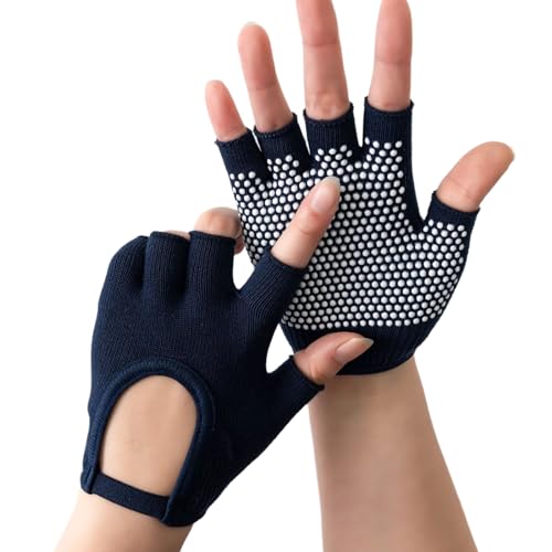 CVZQTE 1 Paar Gewichtstraining-Handschuhe, Handflächenschutz, Silikon, rutschfest, Fünf-Finger-Workout-Handschuhe für Radfahren, Fitness, Gymnastik von CVZQTE