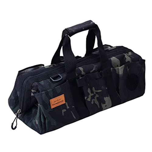 CVZQTE Multifunktionale Werkzeugtasche für den Außenbereich, robuste Werkzeugtasche, wasserdicht, Anti-All, Aufbewahrungstasche, mehrere Taschen, Outdoor-Tasche, Schwarz Wald von CVZQTE