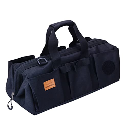 CVZQTE Multifunktionale Werkzeugtasche für den Außenbereich, robuste Werkzeugtasche, wasserdicht, Anti-All, Aufbewahrungstasche, mehrere Taschen, Outdoor-Tasche, Schwarz von CVZQTE