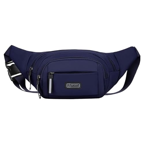 Multifunktionale Brusttasche für Herren, Bauchtasche mit verstellbarem Riemen, lässige Hüfttasche, Gürteltasche für Reisen, Wandern, marineblau von CVZQTE