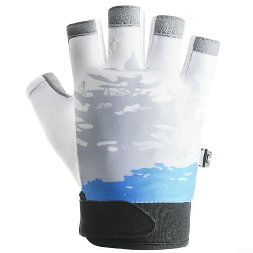 CWOQOCW Sommer-Handschuhe für Radfahren, Fitness, ultradünn, Sonnenschutz, rutschfeste Handfläche, übergroßer atmungsaktiver Stoff (B Blau) von CWOQOCW