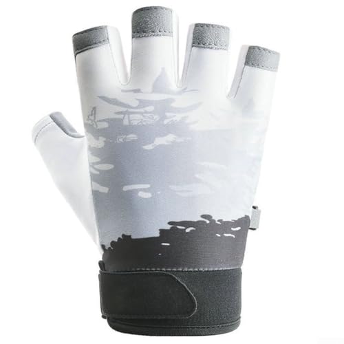 CWOQOCW Sommer-Handschuhe für Radfahren, Fitness, ultradünn, Sonnenschutz, rutschfeste Handfläche, übergroßer atmungsaktiver Stoff (B Schwarz) von CWOQOCW