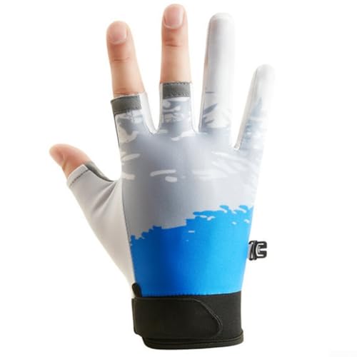 CWOQOCW Sommer-Handschuhe für Radsport, Fitness, ultradünn, Sonnenschutz, rutschfeste Handfläche, übergroßer atmungsaktiver Stoff (A Blue) von CWOQOCW