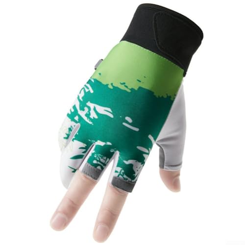 CWOQOCW Sommer-Handschuhe für Radsport, Fitness, ultradünn, Sonnenschutz, rutschfeste Handfläche, übergroßer atmungsaktiver Stoff (A Green) von CWOQOCW