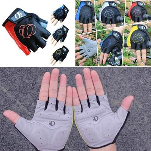 CWOQOCW Stilvolle und praktische Gel-Halbfinger-Anti-Rutsch-Handschuhe für Radsportbegeisterte (Blau, Größe L) von CWOQOCW