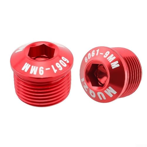 Pedalabdeckung für Fahrradpedale, Aluminiummaterial, rostbeständig, einfache Installation, M14 (9 mm, rot) von CWOQOCW