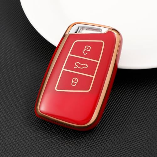 CWYINP Schlüsseletui-Abdeckungsschutz Smart Keyless TPU Autofernbedienungszubehör (rot) Für VW,Für Passat B8, Für Magotan,Für Skoda, Für Kodiaq,Für Superb A7 von CWYINP