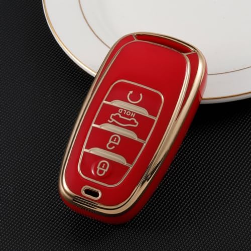 CWYINP TPU Auto Smart Key Cover Case Zubehör Shell Tasche Halter Schlüsselanhänger Schutz (rot) Für FAW, Für Hongqi H9 H5 2020-2021 von CWYINP