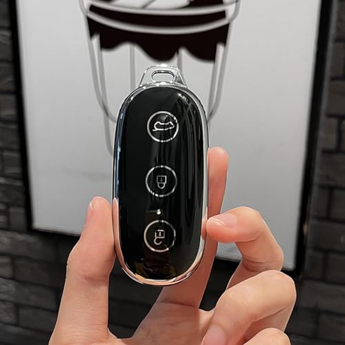 CWYINP TPU-Autoschlüsseletui-Abdeckung Fob Smart Key Bag Autozubehör (Schwarz) Für Leading,Für Ideal One 2022 li Auto l9 von CWYINP