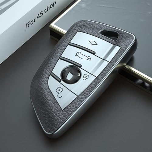 TPU Plating Skin Car Key Cover Case Shell Remote Keychain(Silver) Für BMW X1 X3 X5 X6 Series 1 2 5 7 F15 F16 E53 E70 E39 F10 F30 G30 2023 von CWYINP