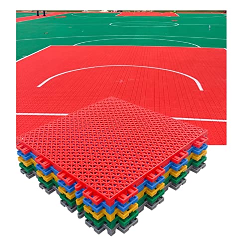 Sportboden 30,4 cm Modulare Ineinandergreifende Bodenfliesen, Komfortabler, Rutschfester Und Langlebiger Outdoor-Basketballplatzboden (Color : Green, Size : 1PCS) von CXKJP