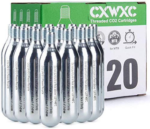 CXWXC CO2 Kapseln mit 3/8 Gewinde 20 Stücke CO2 Kartusche für Rennrad und Mountainbike von CXWXC