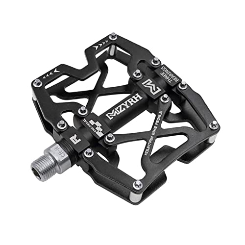 Fahrradpedale,Pedale Fahrrad Mountain MTB Bike Wide Pedals 9/16" Cycling Sealed 3 Bearing Pedals CNC Machined Lubricated Sealed Bearing Platform Pedals (Color : Black) von CYMKYQ