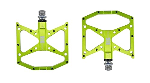 Fahrradpedale,Pedale Fahrrad Ultralight Flat Foot Mountain Bike Pedale MTB CNC Aluminiumlegierung versiegelt 3 Lager Anti Slip Fahrradpedale Fahrradteile (Color : Green) von CYMKYQ