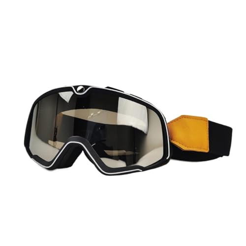 Motocross Brille,Motorradbrille Motorrad Brille Ski Brille Motocross Sonnenbrille Vintage Brillen Helm Radfahren Racing Cafe Racer Chopper MTB ATV (Color : OB-Silver lens) von CYMKYQ