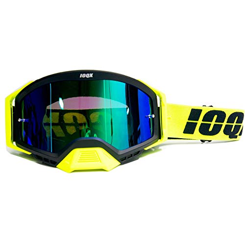 Motocross Brille,Motorradbrille Motorrad Sonnenbrille Motocross Safety Protective Night Vision Helm Goggles Fahrer Fahren Gläser (Color : Black green) von CYMKYQ