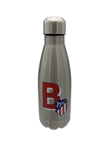 Atlético de Madrid - Wasserflasche aus Edelstahl, luftdicht, mit Buchstabe B in Rot, 550 ml, Farbe Metallic, offizielles Produkt (CyP Brands) von CYPBRANDS
