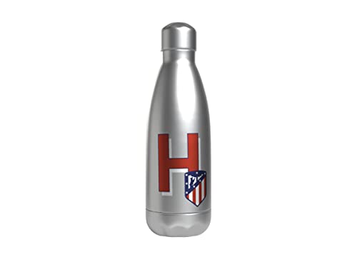 Atlético de Madrid Wasserflasche aus Edelstahl, luftdicht, mit Buchstabe H in Rot, 550 ml, Farbe Metallic, offizielles Produkt (CyP Brands) von CYPBRANDS