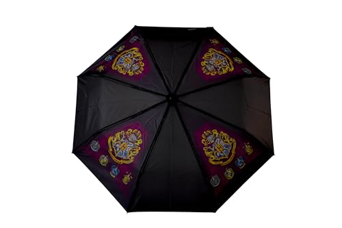 CyP Brands Harry Potter Regenschirm, faltbar, für Jungen und Mädchen, Schwarz, offizielles Produkt, Schwarz von CYPBRANDS