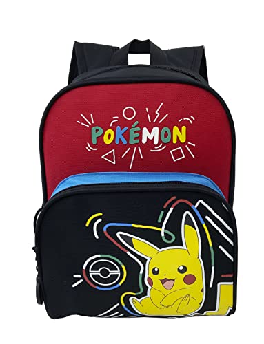 Pokemon- Kinderrucksack, Schulrucksack, Maße 30 cm, Pikachu, Schulmaterial, Rucksack, Schwarz, Offizielles Produkt (CyP Brands) von CYPBRANDS