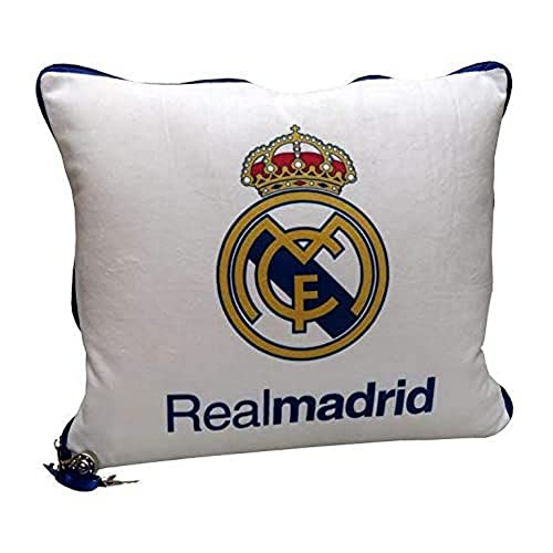 Real Madrid CF Kissen für Haus, Unisex, quadratisch, Kunststoff, Mehrfarbig, offizielles Lizenzprodukt (CyP Brands) von Real Madrid