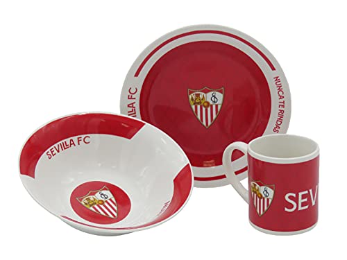Sevilla Fußball Club, Frühstücksset, offizielles Produkt von Sevilla, Club, Rot und Weiß (CyP Brands) von CYPBRANDS