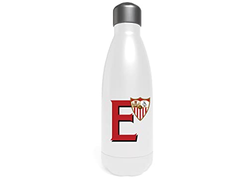 Sevilla Wasserflasche aus Edelstahl, Kanister, Flasche, luftdicht, Buchstabe E, 550 ml, Weiß, offizielles Produkt (CyP Brands) von CYPBRANDS