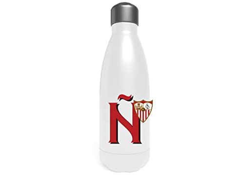 Sevilla Wasserflasche aus Edelstahl, Kanister, Trinkflasche, luftdicht, Buchstabe Ñ, 550 ml, Weiß, offizielles Produkt (CyP Brands) von CYPBRANDS