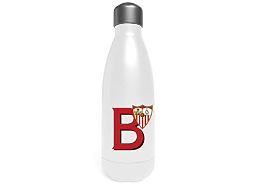 Sevilla Wasserflasche aus Edelstahl, Trinkflasche, luftdicht, Buchstabe B, 550 ml, Weiß, offizielles Produkt (CyP Brands) von CYPBRANDS
