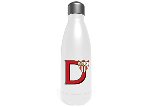 Sevilla Wasserflasche aus Edelstahl, Trinkflasche, luftdicht, Buchstabe D, 550 ml, Weiß, offizielles Produkt (CyP Brands) von CYPBRANDS