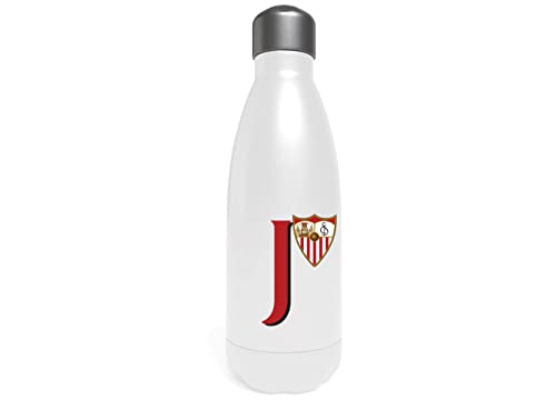 Sevilla Wasserflasche aus Edelstahl, Trinkflasche, luftdicht, Buchstabe J, 550 ml, Weiß, offizielles Produkt (CyP Brands) von CYPBRANDS