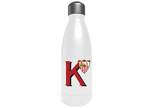 Sevilla Wasserflasche aus Edelstahl, Trinkflasche, luftdicht, Buchstabe K, 550 ml, Weiß, offizielles Produkt (CyP Brands) von CYPBRANDS